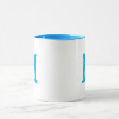 Persoonlijke Monogram Moderne Blauwe Witte Mok (Midden)