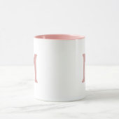 Persoonlijke Monogram Moderne Roze Witte Mok (Midden)