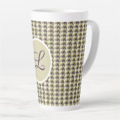 Persoonlijke monogram mok voor koffie latte in gla (Rechterhoek)