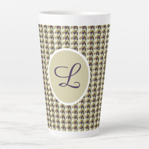 Persoonlijke monogram mok voor koffie latte in gla
