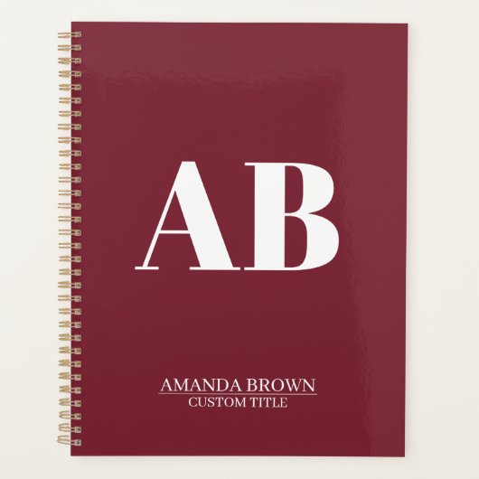 Persoonlijke Monogram Naam Aangepaste Planner 2027 (Voorkant)
