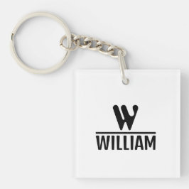 Persoonlijke Monogram Naam Acryl Sleutelhanger