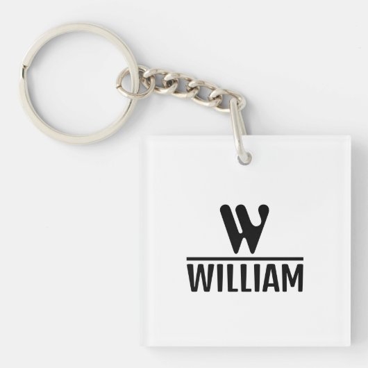 Persoonlijke Monogram Naam Acryl Sleutelhanger (voorkant)