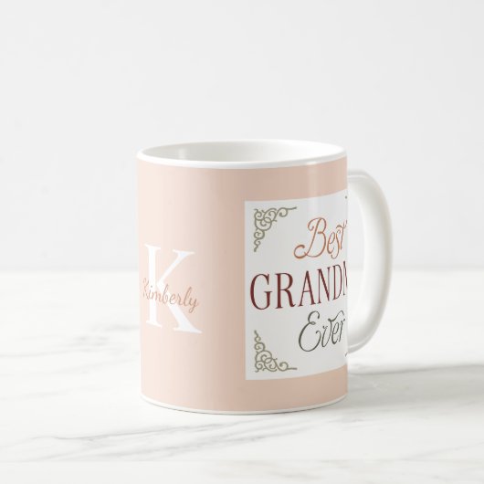 Persoonlijke Monogram Naam Beste Oma Ooit Koffiemok (Voorkant rechts)