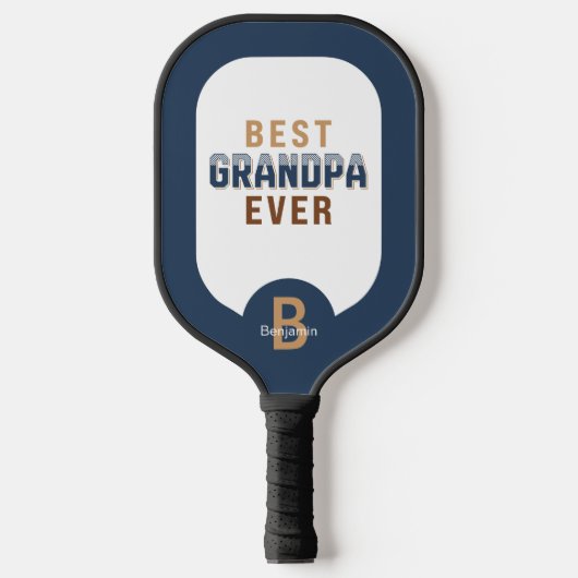 Persoonlijke Monogram Naam Beste Opa Ooit Pickleball Paddle (Voorkant)