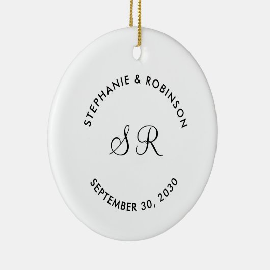 Persoonlijke monogram naam bruiloft keramisch ornament (Rechts)