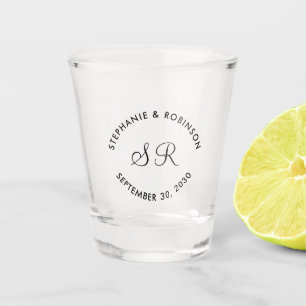 Persoonlijke monogram naam bruiloft shot glas