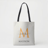 Persoonlijke Monogram & Naam Canvas Tas Cadeau (Voorkant)