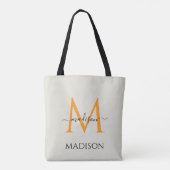 Persoonlijke Monogram & Naam Canvas Tas Cadeau (Achterkant)