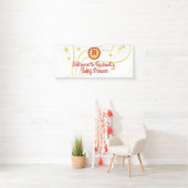 Persoonlijke monogram naam confetti baby shower spandoek (Insitu)