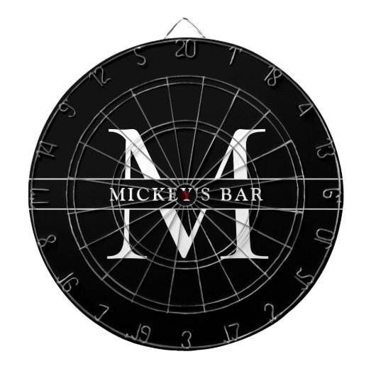 Persoonlijke Monogram Naam Dartbord (Voorkant)