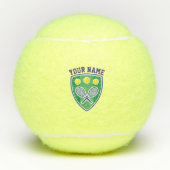 Persoonlijke monogram naam en geel logo tennisballen (Voorkant)
