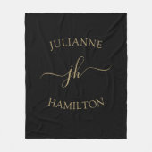 Persoonlijke Monogram Naam Fleece Deken (Voorkant)