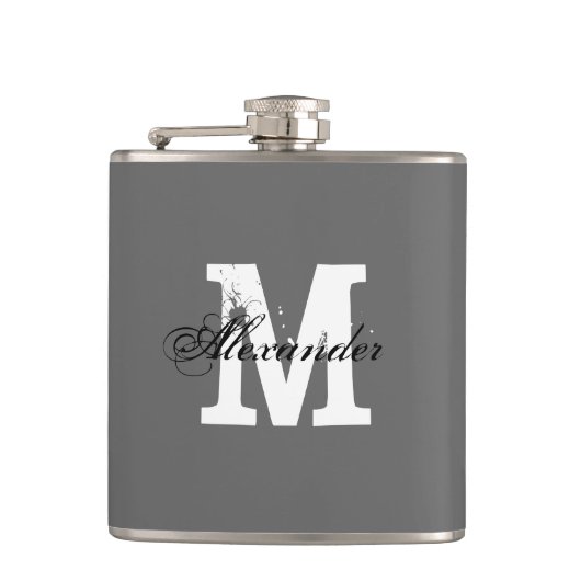 Persoonlijke monogram naam kleine drinkfles heupfles (Voorkant)
