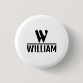 Persoonlijke Monogram Naam Knop Ronde Button 3,2 Cm (Voorkant)