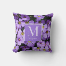 Persoonlijke Monogram Naam Paarse Bloemen Foto