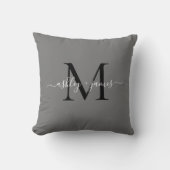 Persoonlijke Monogram Namen Bruiloft Kussen (Voorkant)