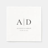 Persoonlijke Monogram & Namen Huwelijk Servet (Voorkant)