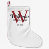 Persoonlijke Monogram Pasgetrouwde Rood Kleine Kerstsok (Voorkant)