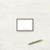 Persoonlijke monogram plakbriefjes met bruine rand post-it® notes (Op bureau)