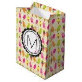 Persoonlijke Monogram Popsicles en Ijs Medium Cadeauzakje (Achterkant Gekanteld)