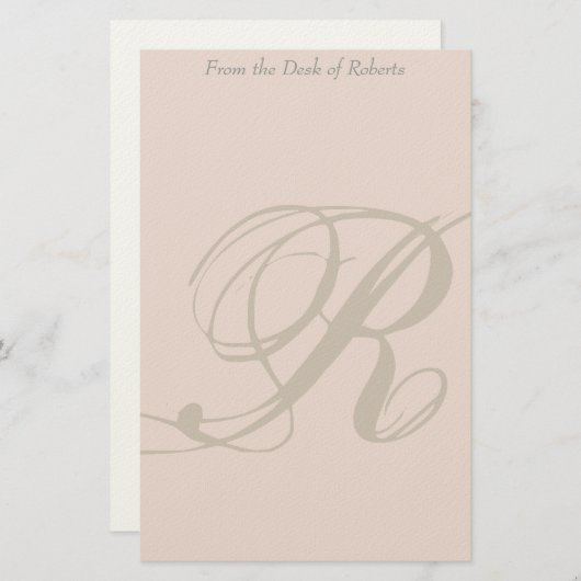 Persoonlijke monogram R Stationery Briefpapier (Voorkant / Achterkant)