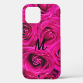 Persoonlijke Monogram Roze Rozen Case-Mate iPhone Case (Achterkant)