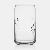 Persoonlijke monogram schrift naam blikvorm glas (Links)