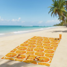 Persoonlijke Monogram Sinaasappel Citrus Strandhan