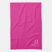 Persoonlijke Monogram Sjabloon Familie Naam Modern Theedoek (Verticaal)