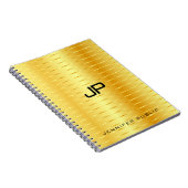 Persoonlijke Monogram Sjabloon Nep Goud Notitieboek (Rechterzijde)