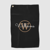 Persoonlijke Monogram Stijlvolle Script Naam Golfhanddoek (Voorkant)