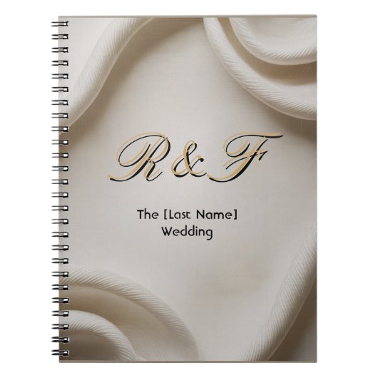 Persoonlijke Monogram Suite | Luxe Linnen Bruiloft Notitieboek (Voorkant)