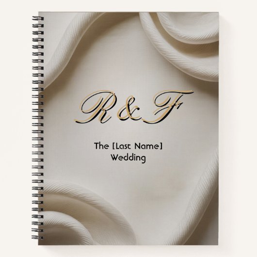 Persoonlijke Monogram Suite | Luxe Linnen Huwelijk Notitieboek (Voorkant)