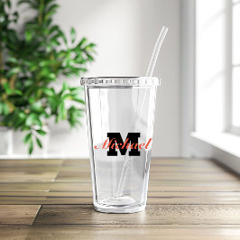 Persoonlijke monogram tekst acryl drinkbeker