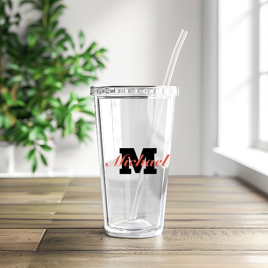 Persoonlijke monogram tekst acryl drinkbeker