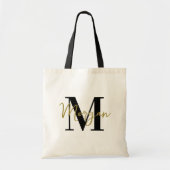 Persoonlijke Monogram Tote – Goud & Zwart Bag (Voorkant)