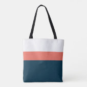Persoonlijke Monogram Tote – Navy Coral Chic Bag (Achterkant)