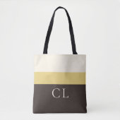 Persoonlijke Monogram Tote - Premium Gestreepte On Bag (Voorkant)