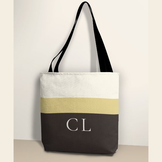 Persoonlijke Monogram Tote - Premium Gestreepte On Bag