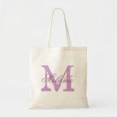 Persoonlijke monogram tote tas | lavendel paars (Voorkant)