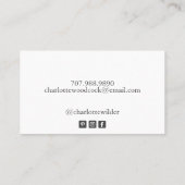 Persoonlijke monogram Typografie Calling Card Visitekaartje (Achterkant)