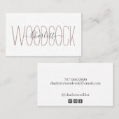 Persoonlijke monogram Typografie Calling Card Visitekaartje (Voorkant / Achterkant)