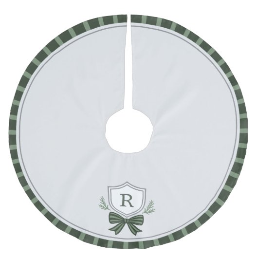 Persoonlijke Monogram Wapen Kerstboom Vloerkleed Rok (Voorkant)