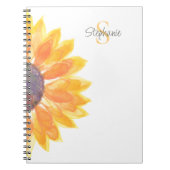 Persoonlijke Monogram Zonnebloem Notitieboek (Voorkant)