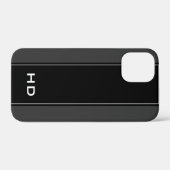 Persoonlijke monogram zwarte iPhone 12 hoes voor m (Achterkant (horizontaal))