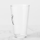 Persoonlijke Monogram Zwarte Script Drinkglazen Glas (Links)