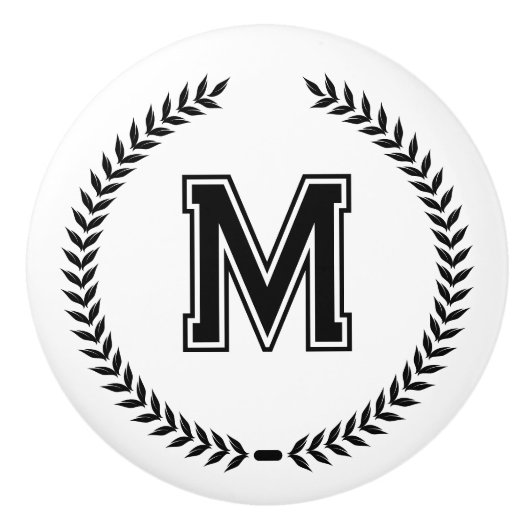 Persoonlijke Monogramme Handgrepen voor Laden Trek Keramische Knop (Voorkant)
