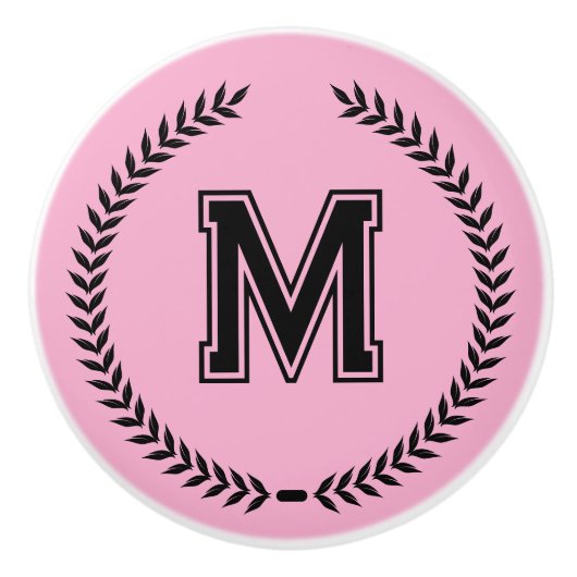 Persoonlijke Monogramme Handgrepen voor Laden Trek Keramische Knop (Voorkant)