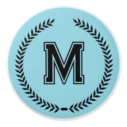 Persoonlijke Monogramme Handgrepen voor Laden Trek Keramische Knop (Voorkant)